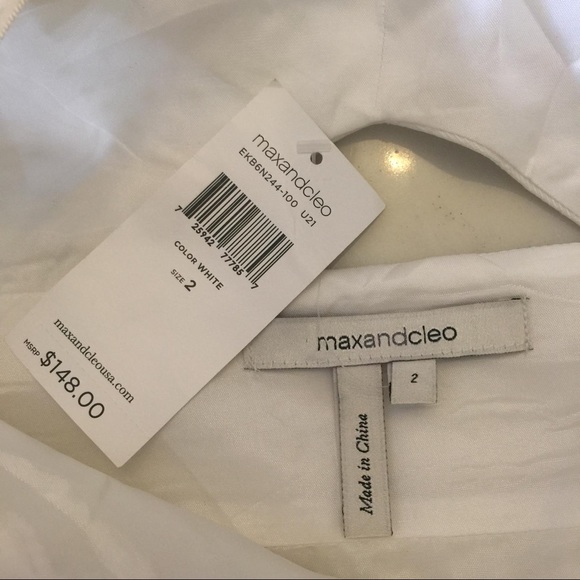 Max And Cleo White strapless Bow A line dress Sz 2 - Picture 11 of 16